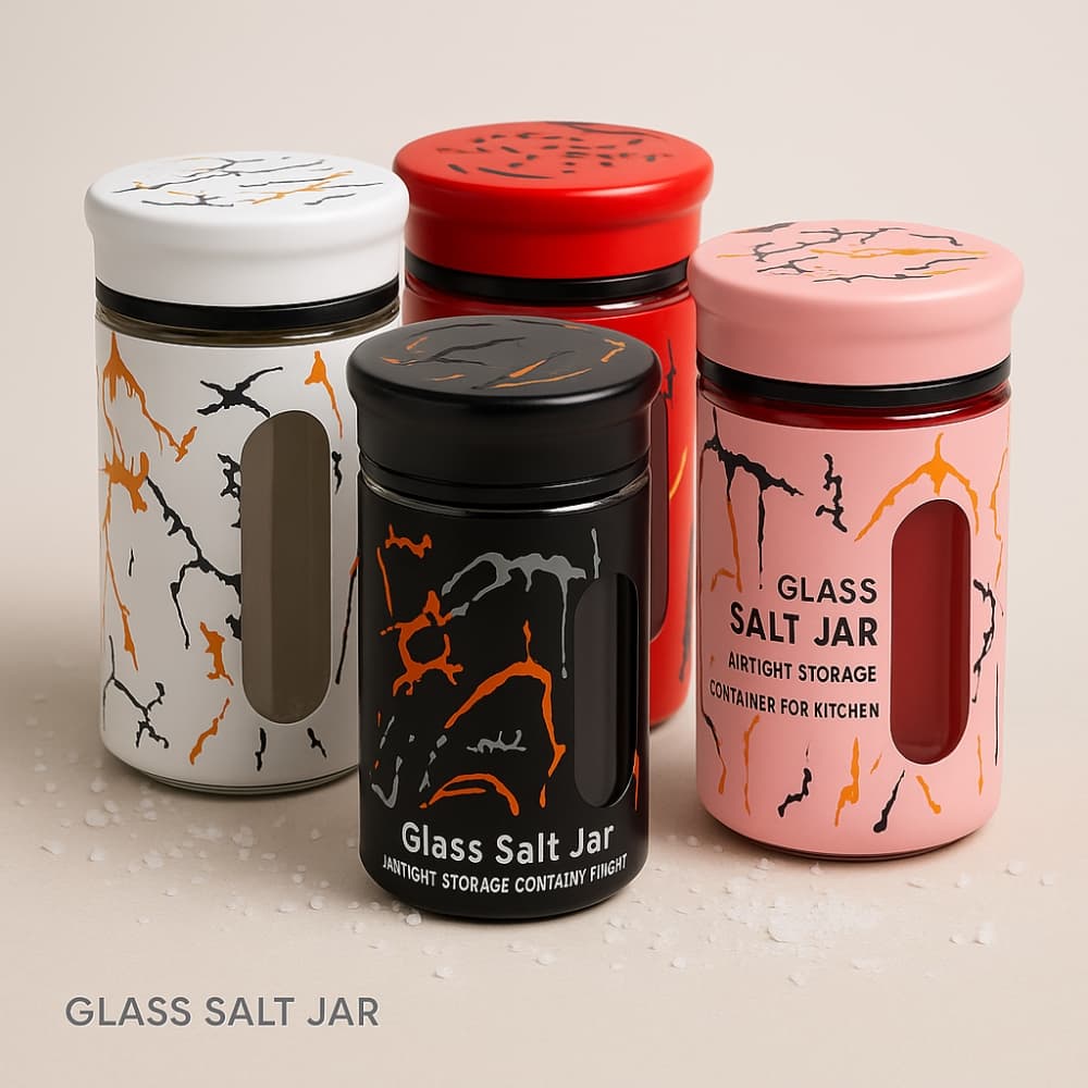 Picture of Glass Salt Jar – Airtight Storage Container for Kitchen