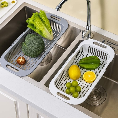 Picture of Foldable Telescopic Sink Drain Basket – Multi-Functional Kitchen Veg & Fruit Washing Rack