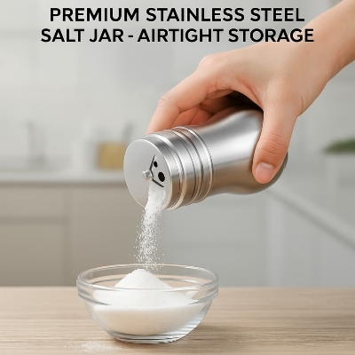 Picture of Premium Stainless Steel Salt Jar – Airtight Storage