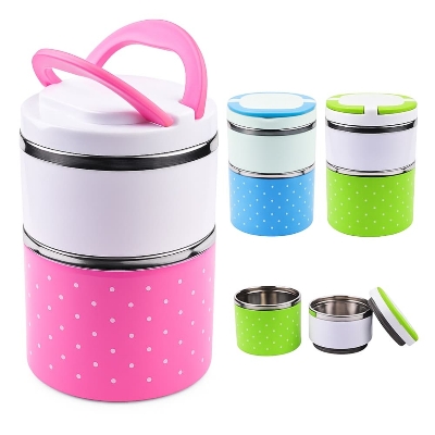 Picture of 2 Layer Stainless Steel Insulated Lunch Box 930ML – Double-Layer Bento Lunch Container for Students & Office