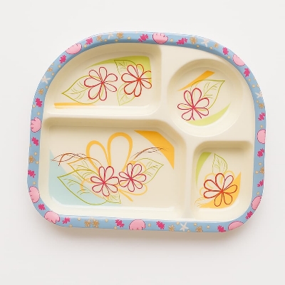 Picture of Cute Baby Melamine Plate 4 Compartment Feeding Dish 1pcs