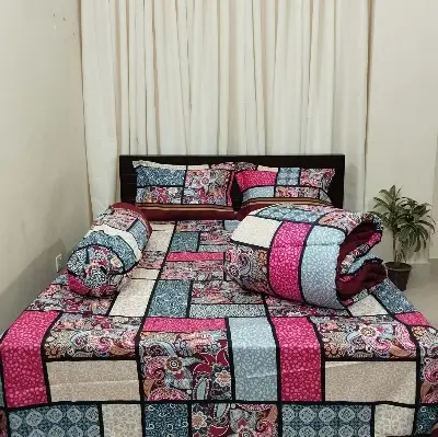 Picture of 5 Piece Premium Twill Cotton Comforter Set  (Multicolor  Print)