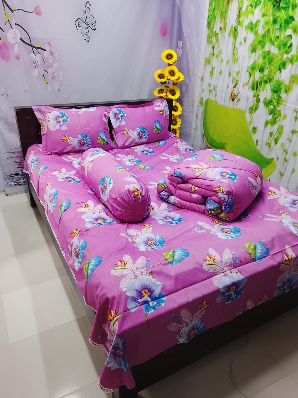 Picture of 5 In 1 Combo Twill Cotton  Comforter Set ( King Size).   CFS-275