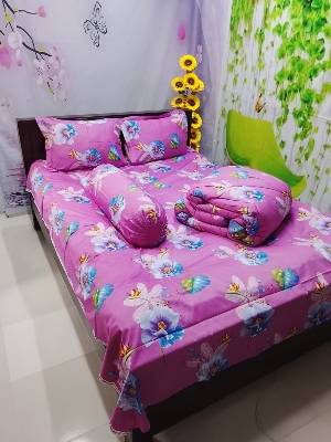 Picture of 5 In 1 Combo Twill Cotton  Comforter Set ( King Size).   CFS-275