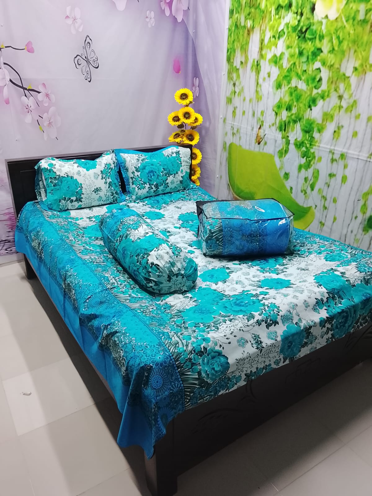 Picture of 5 In 1 Combo Twill Cotton  Comforter Set ( King Size).   CFS-276