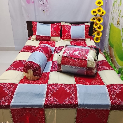 Picture of 5 In 1 Combo Twill Cotton  Comforter Set ( King Size).   CFS-278