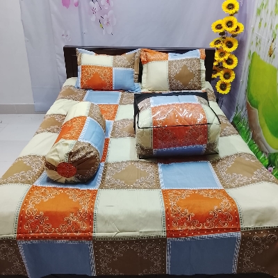 Picture of 5 In 1 Combo Twill Cotton  Comforter Set ( King Size).   CFS-282