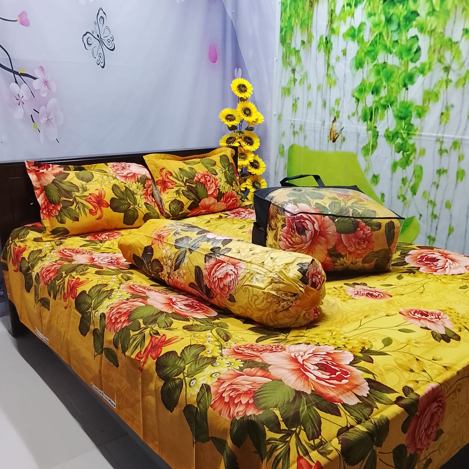 Picture of 5 In 1 Combo Twill Cotton  Comforter Set ( King Size).   CFS-284