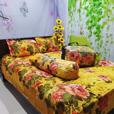 Picture of 5 In 1 Combo Twill Cotton  Comforter Set ( King Size).   CFS-284