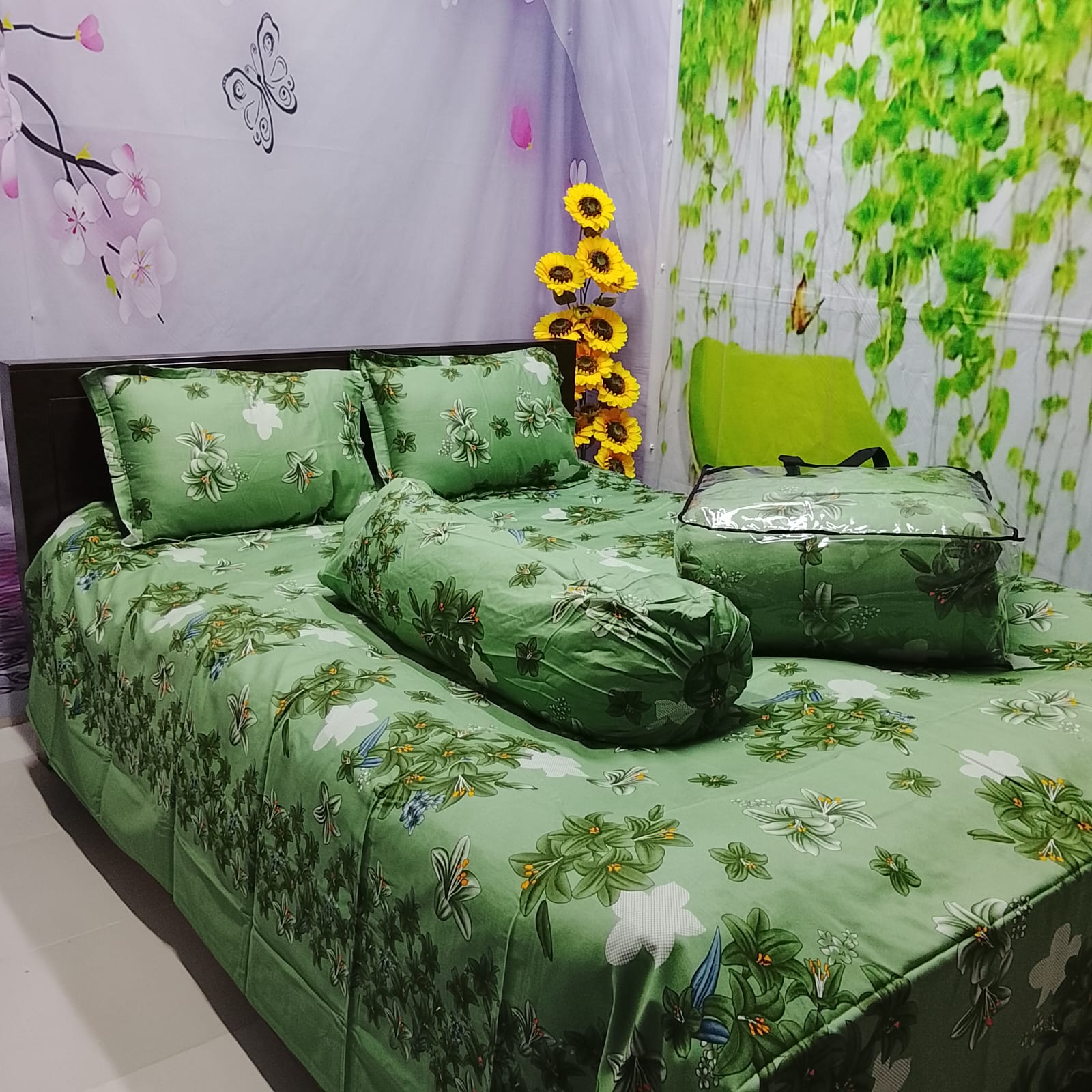 Picture of 5 In 1 Combo Twill Cotton  Comforter Set ( King Size).   CFS-285