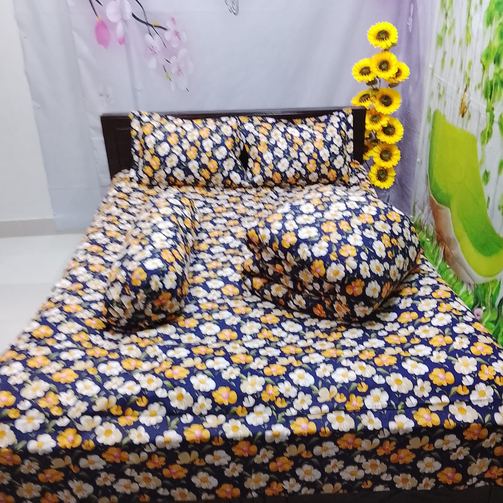 Picture of 5 In 1 Combo Twill Cotton  Comforter Set ( King Size).   CFS-287