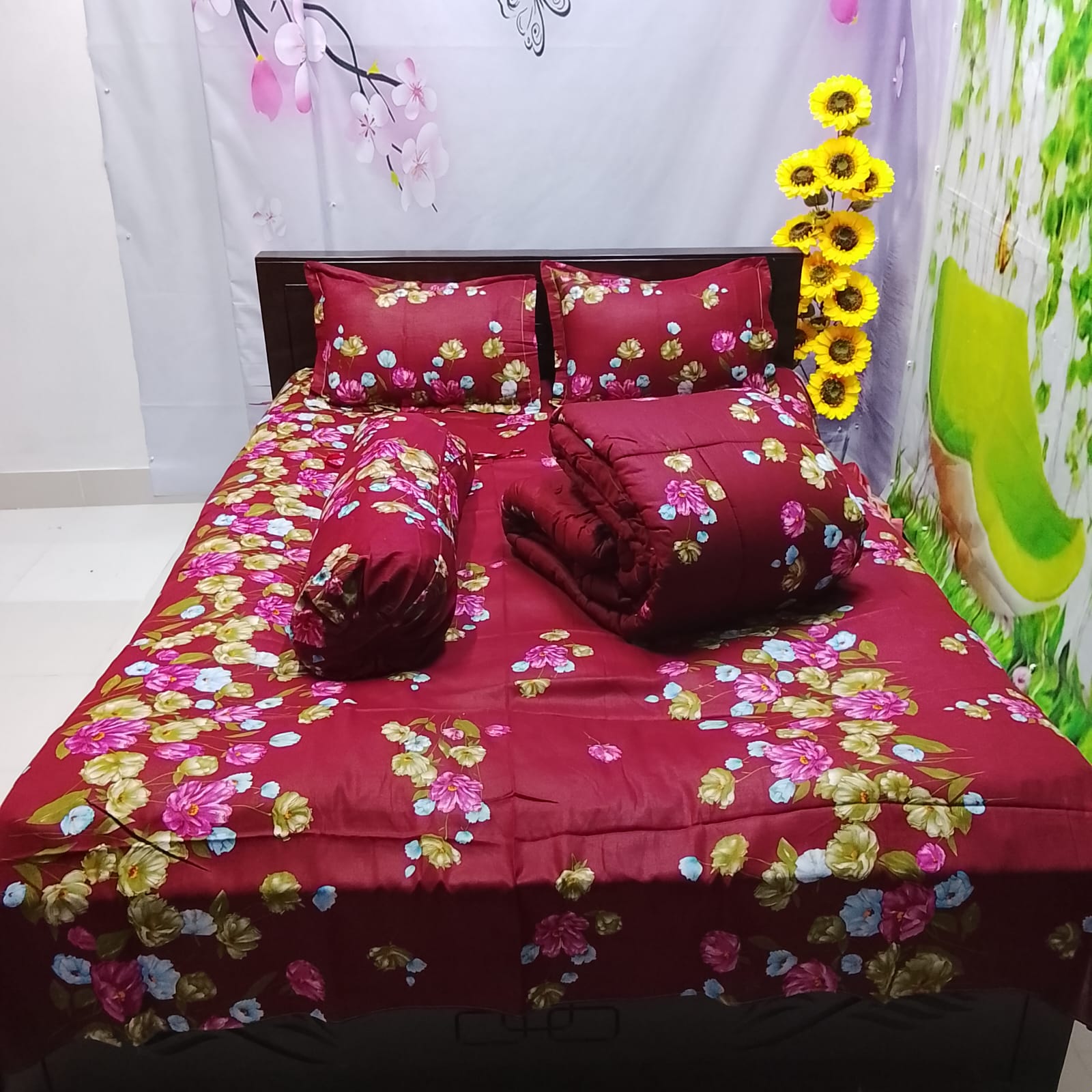 Picture of 5 In 1 Combo Twill Cotton  Comforter Set ( King Size).   CFS-292