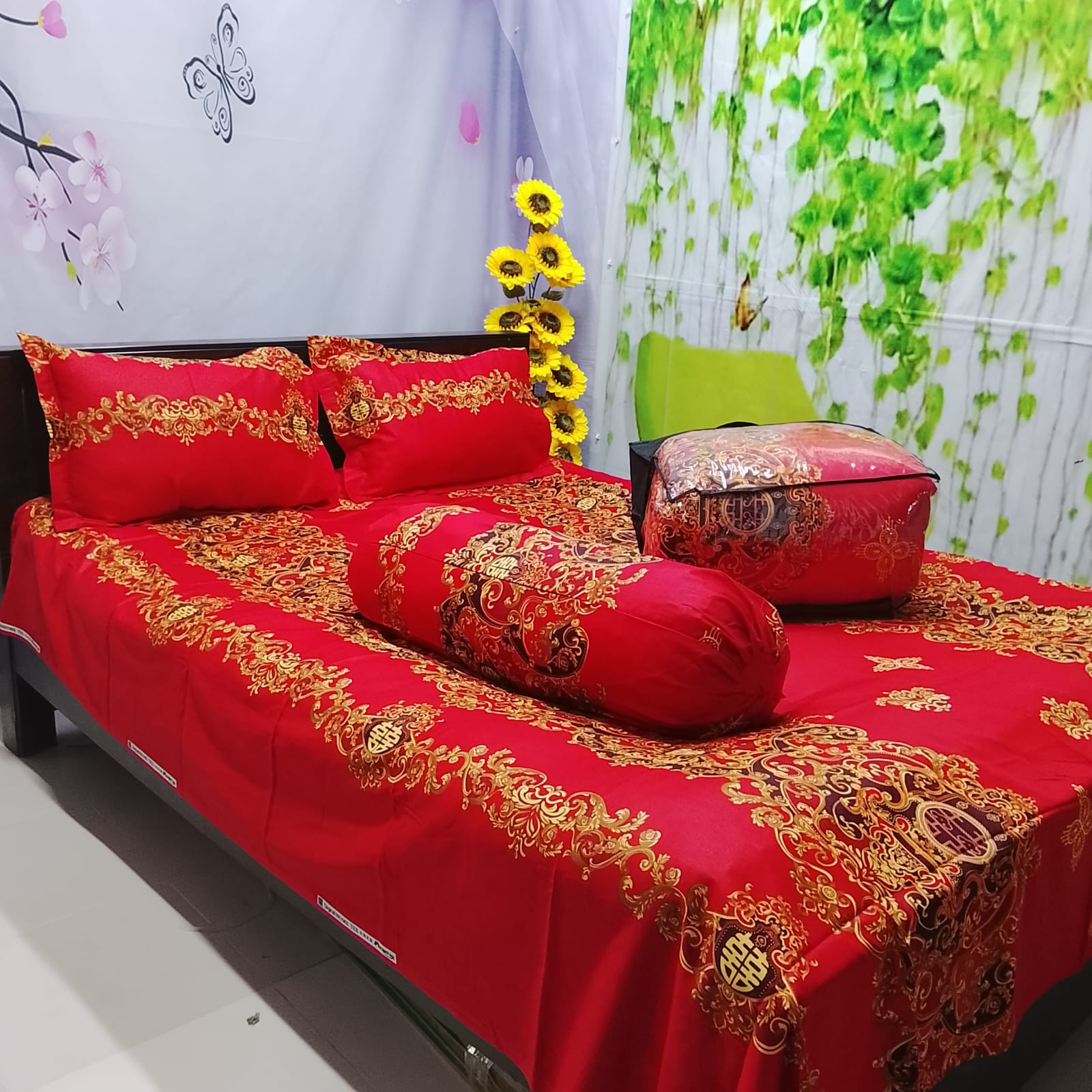 Picture of 5 In 1 Combo Twill Cotton  Comforter Set ( King Size).   CFS-298