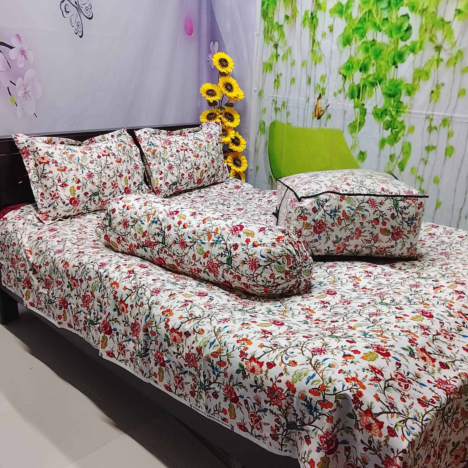 Picture of 5 In 1 Combo Twill Cotton  Comforter Set ( King Size).   CFS-301