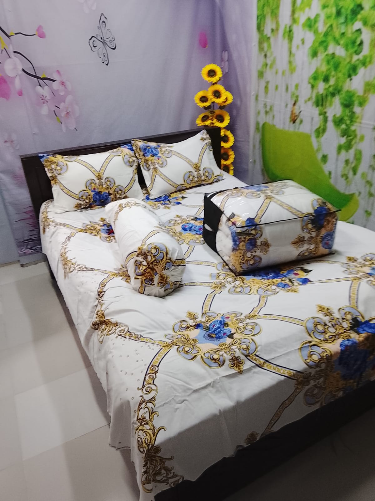 Picture of 5 In 1 Combo Twill Cotton  Comforter Set ( King Size).   CFS-304