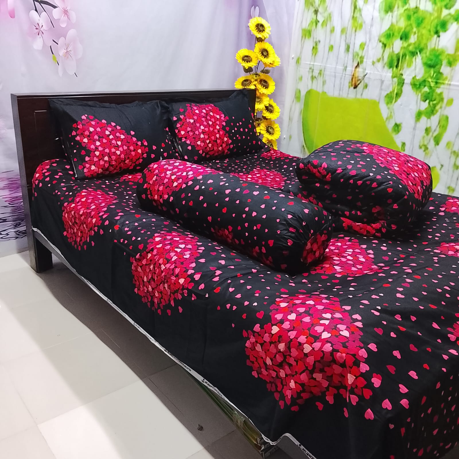 Picture of 5 In 1 Combo Twill Cotton  Comforter Set ( King Size).   CFS-307