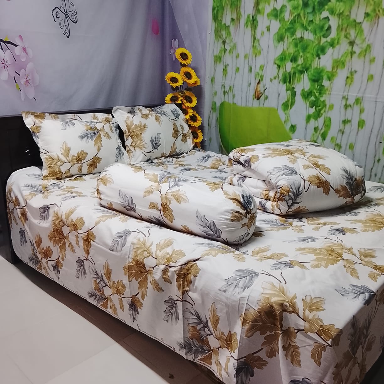 Picture of 5 In 1 Combo Twill Cotton  Comforter Set ( King Size).   CFS-311