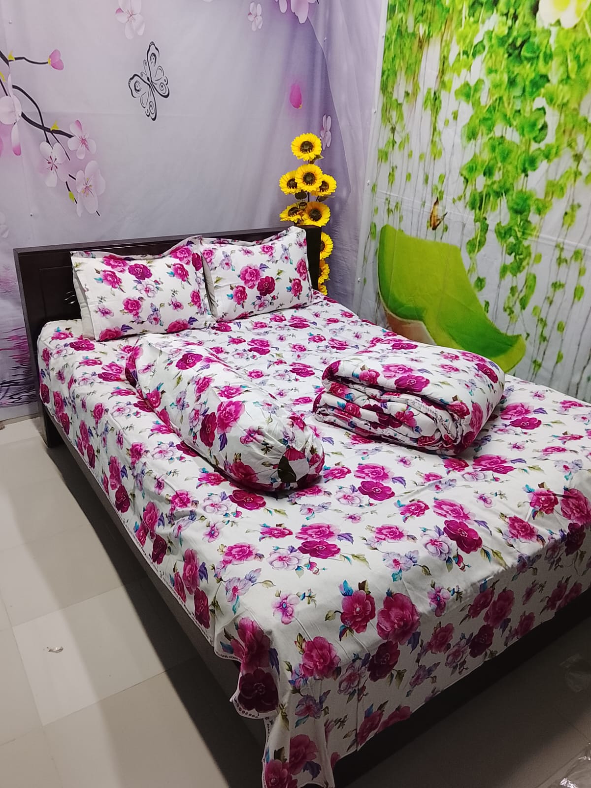 Picture of 5 In 1 Combo Twill Cotton  Comforter Set ( King Size).   CFS-313