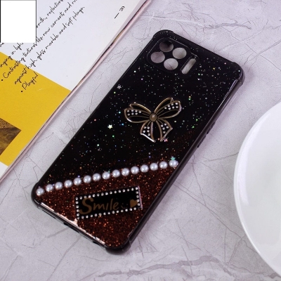 Picture of For Oppo F17 Fashionable Flower Ladies Cover Stone wrapped