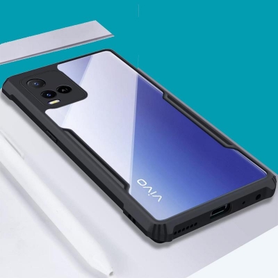 Picture of For Vivo Y21 / Vivo Y21S / Vivo Y21T / Vivo Y33S Edge-Reinforced Shockproof Cushion Back Clear Hybrid Transparent Hard Cover Casing - Camera