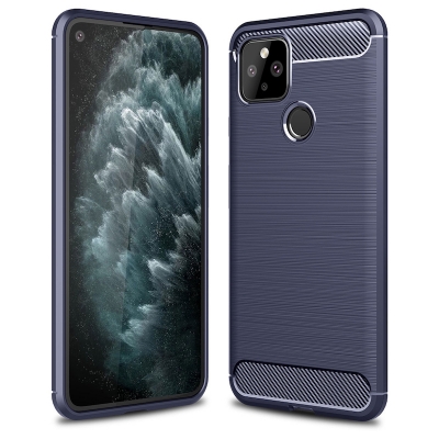 Picture of Fashion Carbon Fiber Case For Google Pixel 5XL Phone Cover Shockproof Fitted Silicone Cases Soft Phone Back Cover