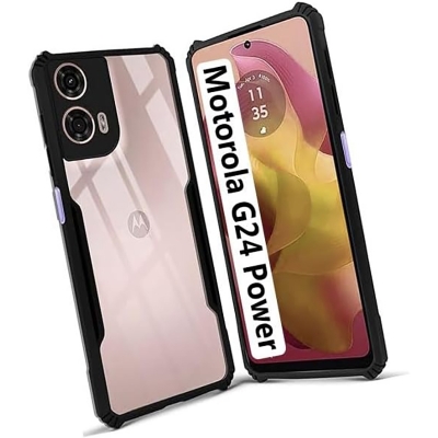 Picture of Motorola G24 / G24 Power Back Cover ShockProof Airbinger Longlasting Clear Transparent Hard Case With Camera Bump Protection Motorola G24 Power / G24 Back Case Motorola G24