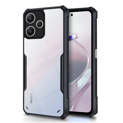 Picture of For Redmi 12 5G /Poco M6 Pro 5G Back Cover Clear Transparent Back Ultra Hyrbid Full Camera Protection Raised Edge Bumper Back Case Cover