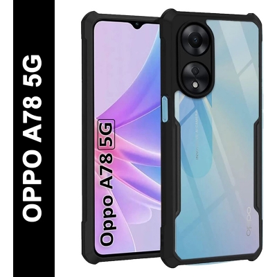 Picture of For Oppo A58 5G / oppo A78 5G Back Cover | Crystal Clear Transparent Back | Ultra Hyrbid | Full Camera Protection | Raised Edge | Bumper For Oppo A58 5G Phone Case