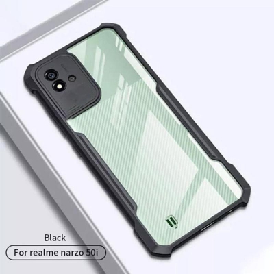 Picture of Realme Narzo 50i Shockproof TPU Bumper Clear Acrylic Mobile Phone Case For Narzo 50i Back Cover