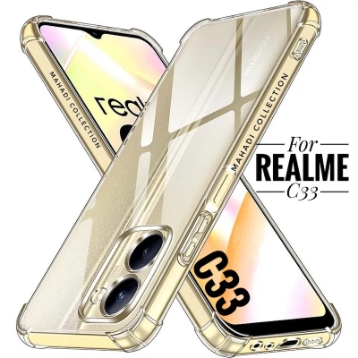 Picture of For Realme C33 4G Silicone Airbag Cover Shockproof Transparent Protective Clear Back Cover Tpu Case - Camera