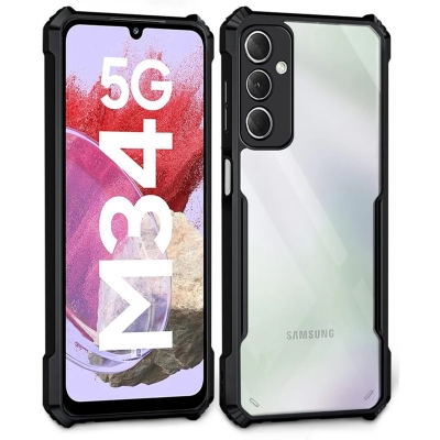 Picture of For Samsung Galaxy M34 5G - Transparent Silica Gel Matte ShockProof Slim Thin Back Cover Phone Case With Bumper