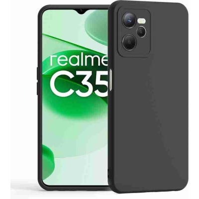 Picture of For Realme C35 / Narzo 50a prime Case Liquid Silicone Matte Shockproof Camera Protiction Soft Phone Cover