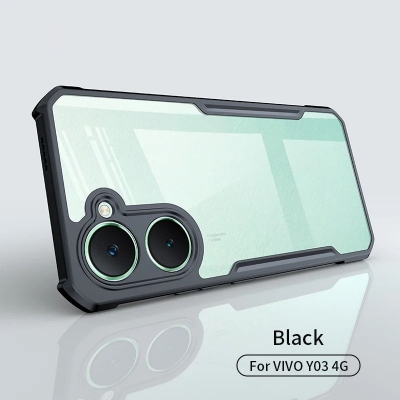 Picture of For Vivo Y03 4g Edge-Reinforced Shockproof Cushion Back Clear Hybrid Transparent Hard Cover Casing