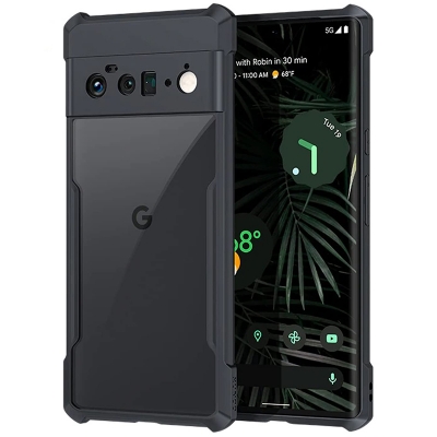 Picture of For Google Pixel 6 Pro| PC and | Clear Black) Clear Hard phnone case