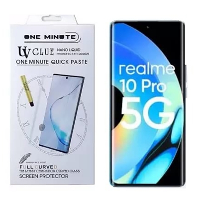 Picture of Realme 10 Pro+ "UV Light Adhesive Tempered Glass Screen Protector