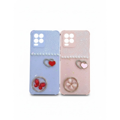 Picture of Ladies Cover For Realme 8 4G / Realme 8 Pro With 3D Stone Butterfly & Glitter Case For Realme 8 Back Cover