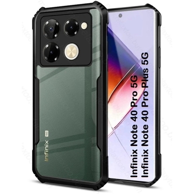 Picture of for Infinix Note 40 Pro 4G/5G Infinix Note 40 Pro Plus 5G Clear Case Shockproof Transparent Hard Phone Back Cover