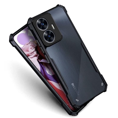 Picture of For Realme C55 Mobile Cover  Cushion Back Clear Transparent Hard Cover Casing