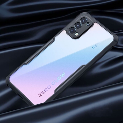 Picture of For Oppo Reno 5 5G Edge-Reinforced Shockproof Cushion Back Clear Hybrid Transparent Hard Cover Casing - Phone Back Cover - Camera