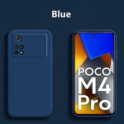 Picture of For Xiaomi Poco M4 Pro 4G liquid silicon Plating Soft Casing Silicone Square Frame Phone Case