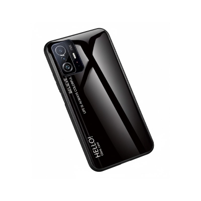 Picture of For Xiaomi Mi 11T / Mi 11T Pro Shockproof Gradient Tempered Glass Back Soft Silicone Edge Case Cover