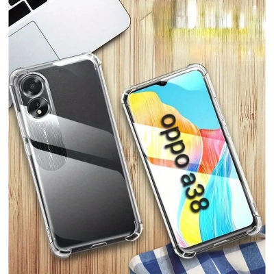 Picture of Oppo A18 A38 phone cases transparent Quality Class Shockproof Clear Case Cover