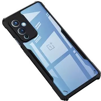 Picture of for OnePlus 9, One Plus 9, 1+9 (Transparent, Black, Grip Case) Back Cover