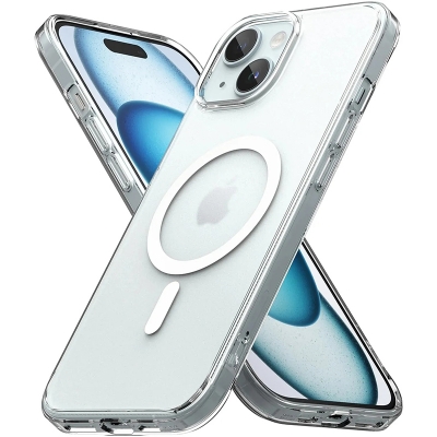 Picture of Transparent Magnetic Phone Case with Box for Magsafe Wireless Charging iPhone 11 to 15 pro max Mobile -Black Cases