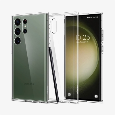 Picture of For Samsung Galaxy S24 Ultra Transparent Soft Tpu Back Case Official Shockproof  Four-Corner Silicone Cover For Samsung S24 Ultra Mobile Phone Back Cover