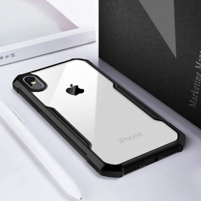 Picture of For Apple iPhone X / iPhone XS Shockproof TPU Bumper Clear Acrylic Mobile Phone Case For iPhone X Back Cover