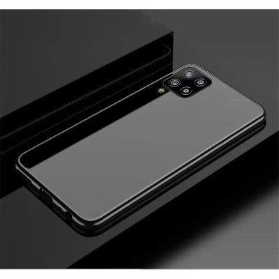 Picture of For Samsung Galaxy M32 (4G) Luxury Shockproof Glass Case Durable Back Cover Case (Glass Back Case) - Camera - Phone Back Cover