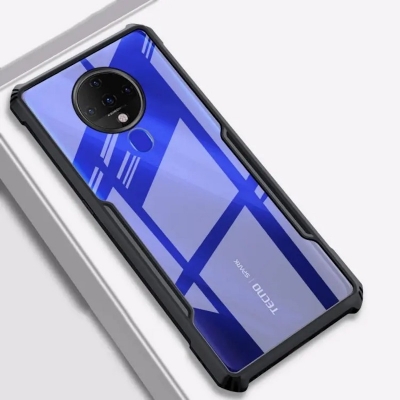 Picture of For Tecno Spark 6 Shockproof TPU Bumper Clear Acrylic Mobile Phone Case For Tecno Spark 6 Back Cover