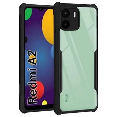 Picture of Redmi A2 4G The Gift Cart Redmi A2 Back Cover Case | 360 Degree Protection | Shock Proof Design | Transparent Back Cover Case for Xiaomi Redmi A2 (Black Bumper) Redmi A2 Back Cover