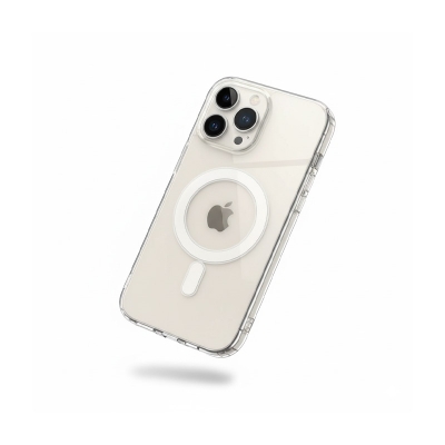 Picture of For iPhone 15 Pro Anti Yellow Magsafe Magnetic Wireless Charging Case Clear Transparent Shockproof Back Cover Phone case
